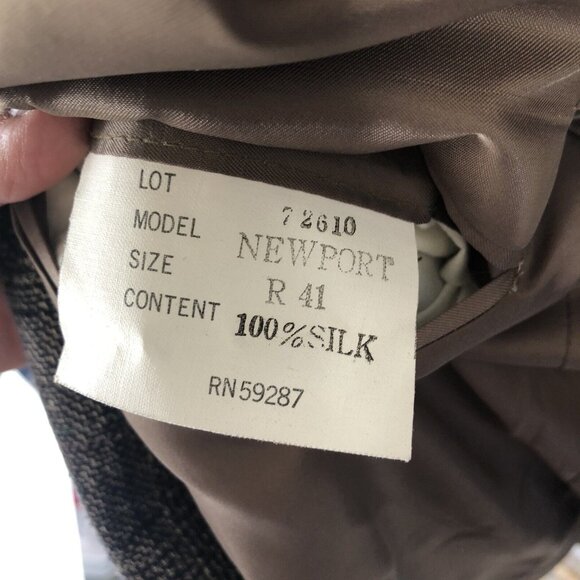 Vintage  MW Blazer Mens 41R Black White Glenn Plaid 100% Silk Jacket Sport Coat - Picture 5 of 16